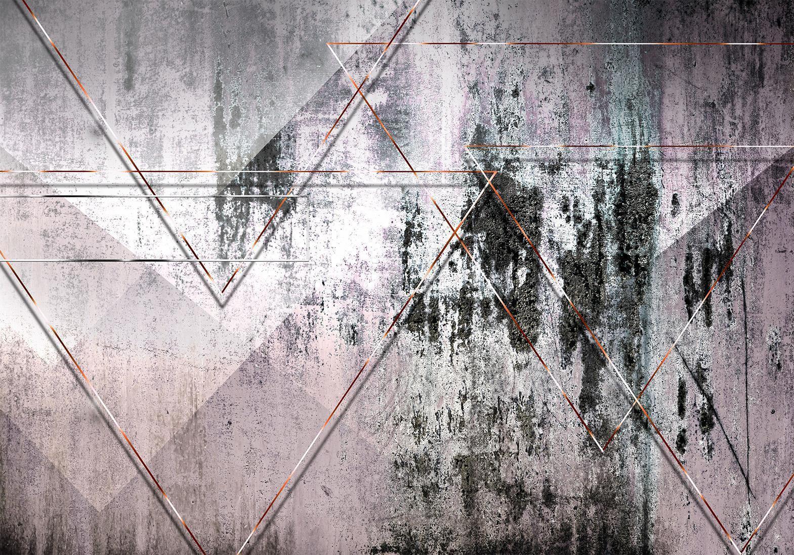 Fototapete Geometrische Wandstruktur – Moderne Linien in Grau und Beige Sawelt