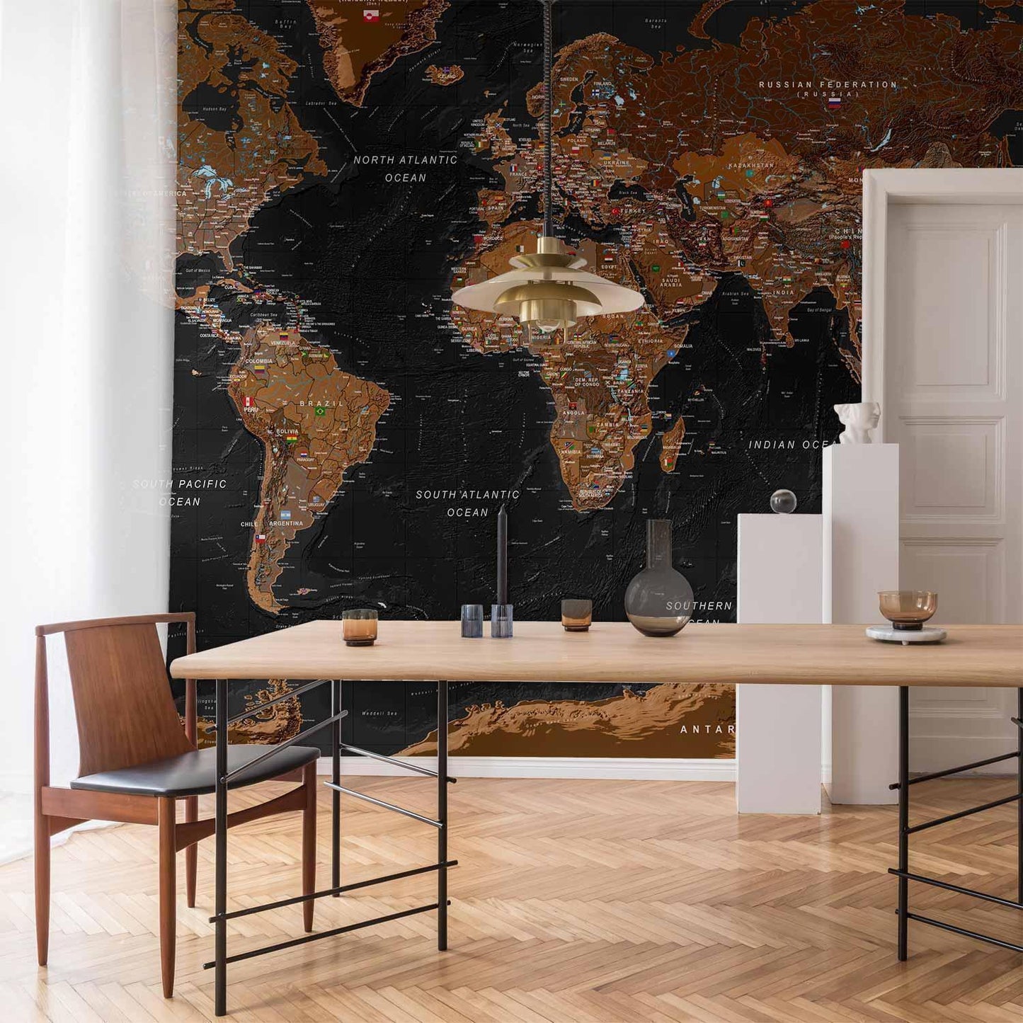Fototapete - World: Stylish Map