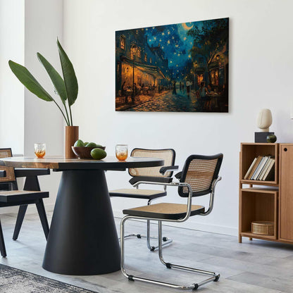 Leinwandbild - Paris street – a painting inspired by Vincent van Gogh's style