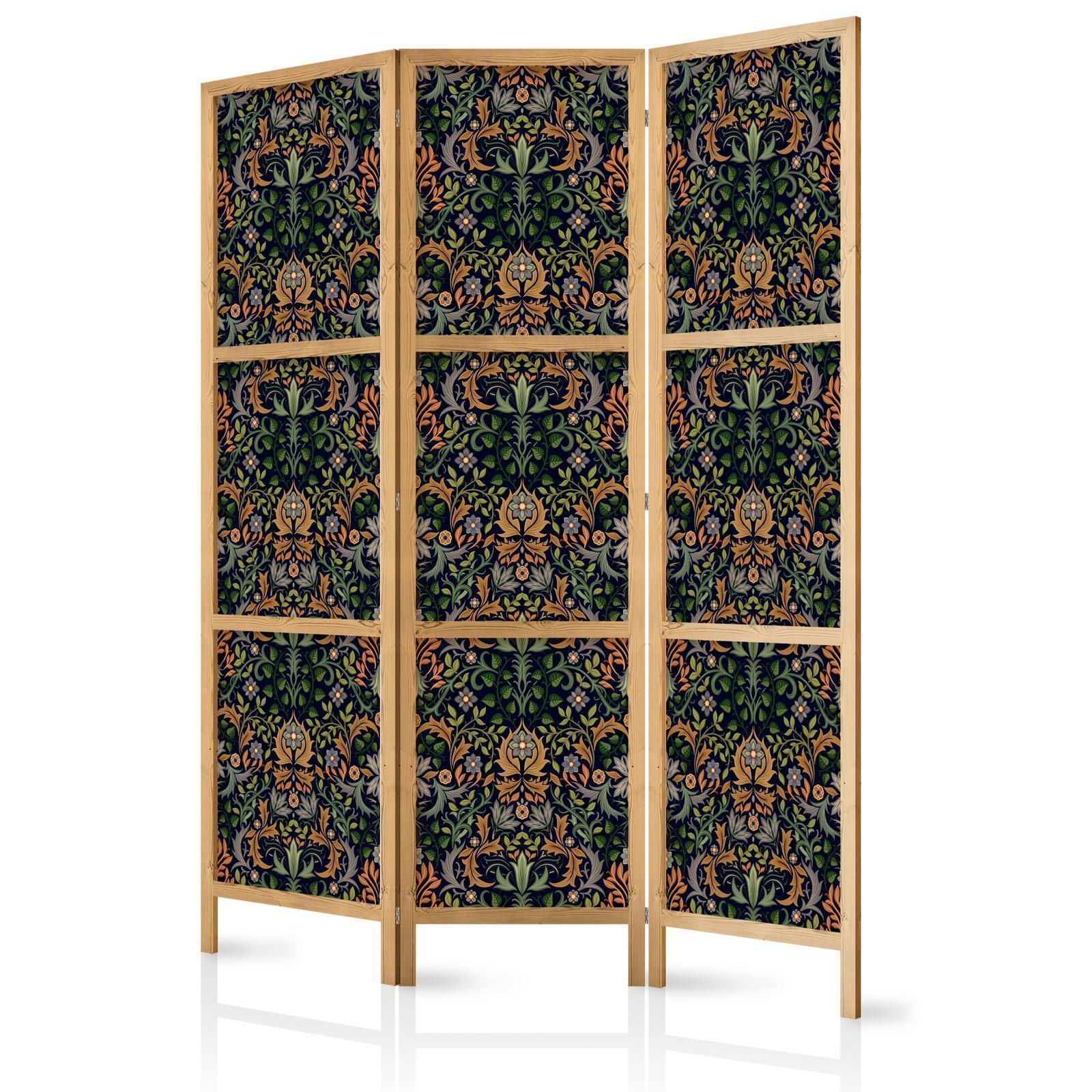Japanischer Paravent - Baroque Ornaments in Patinated Gold and Browns - Retro Motif Artgeist