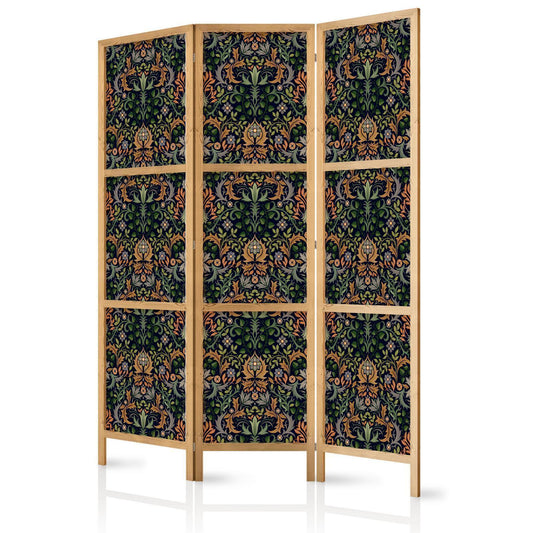 Japanischer Paravent - Baroque Ornaments in Patinated Gold and Browns - Retro Motif Artgeist