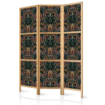 Japanischer Paravent - Baroque Ornaments in Patinated Gold and Browns - Retro Motif Artgeist