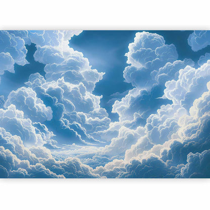 Fototapete - Blue Sky Breaking Through White Fluffy Clouds Artgeist