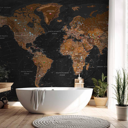 Fototapete - World: Stylish Map