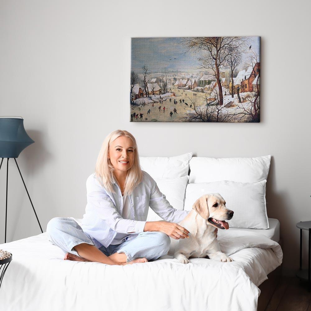 Leinwandbild - Pieter Bruegel the Elder – Winter Landscape with Birdtrap