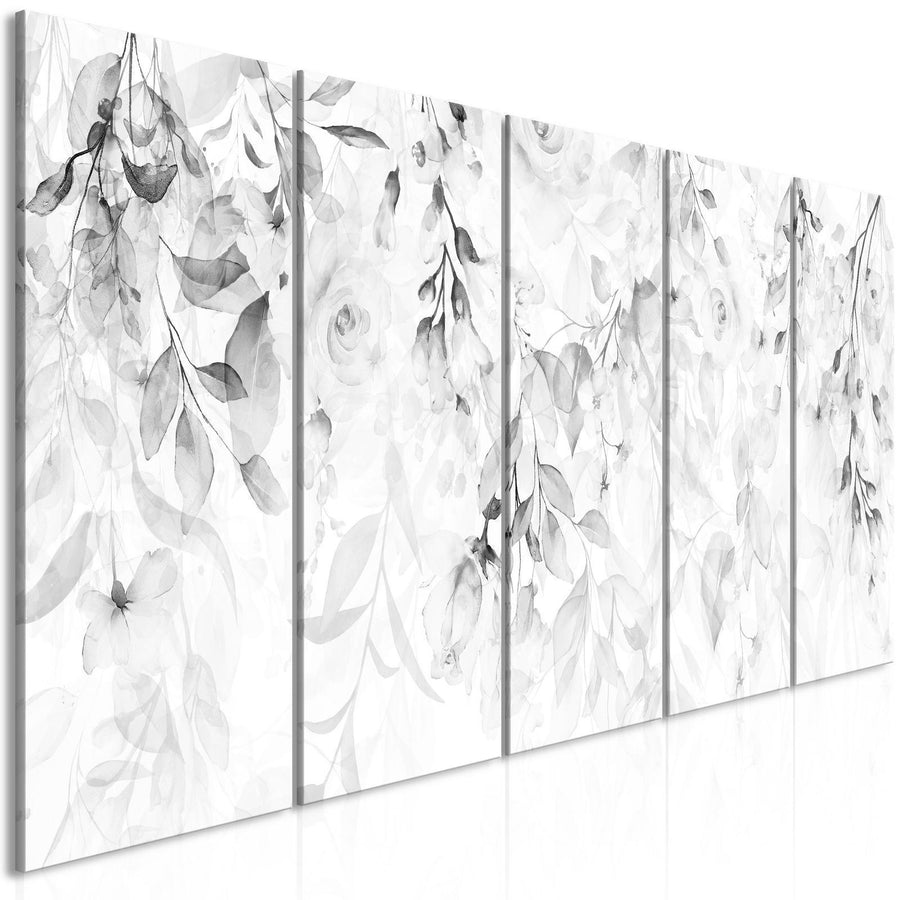 Leinwandbild - Waterfall of Roses (5 Parts) Narrow - Third Variant Artgeist