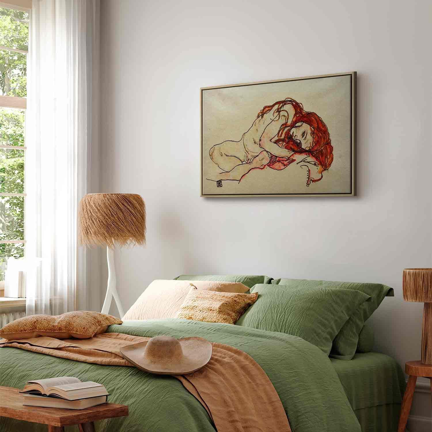 Leinwandbild - Crouched Girl With Bowed Head Artgeist