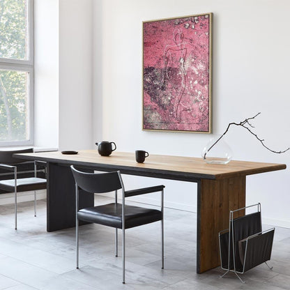 Leinwandbild - Figure on Pink Background (1-part) - Female Silhouette in Marble