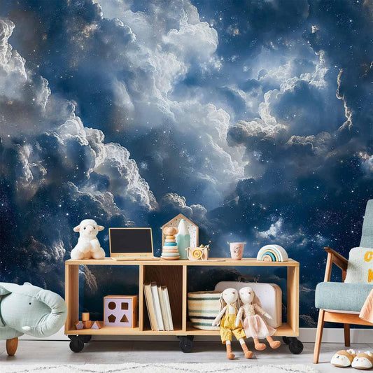 Fototapete - Astronomical Wonders: Clouds and Stars in Harmonious Combination Artgeist