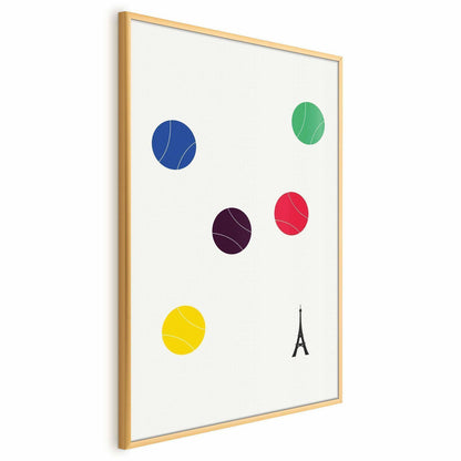 Poster - Eiffel Tower and Colorful Tennis Balls