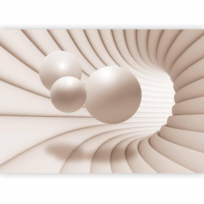 Fototapete 3D Tunnel Kugeln - Moderne Perspektive mit geometrischem Tiefeneffekt
