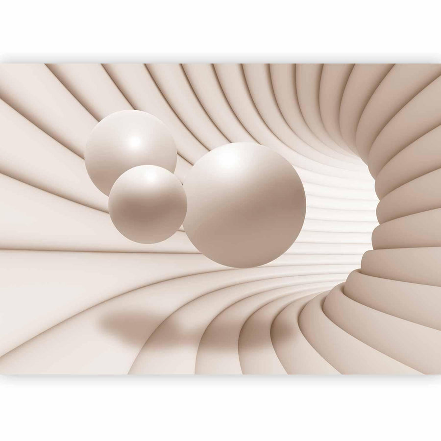 3D Tunnel Effekt Tapete – Kugeln & Perspektive | roominspo Edition
