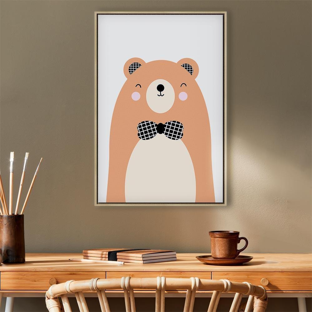 Leinwandbild - Teddy Bear in Bow Tie (1 Part) Vertical