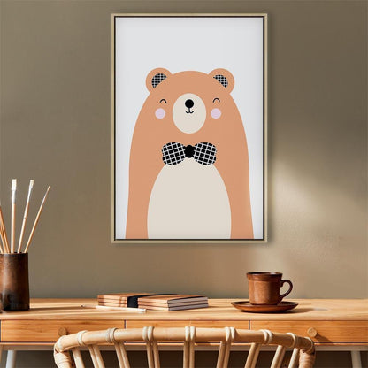 Leinwandbild - Teddy Bear in Bow Tie (1 Part) Vertical