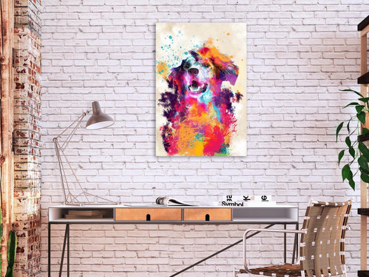 Leinwandbild - Watercolor Dog (1 Part) Vertical Artgeist