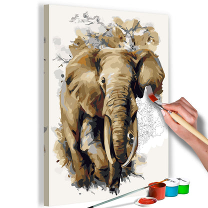 Wandbild zum Ausmalen Beautiful Giant Elefant - Malen nach Zahlen Set majestätisch - Sawelt