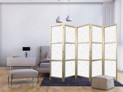 Japanischer Paravent - Drawing - Airplanes - Balloons - and Airships Against a Sky Full of Birds