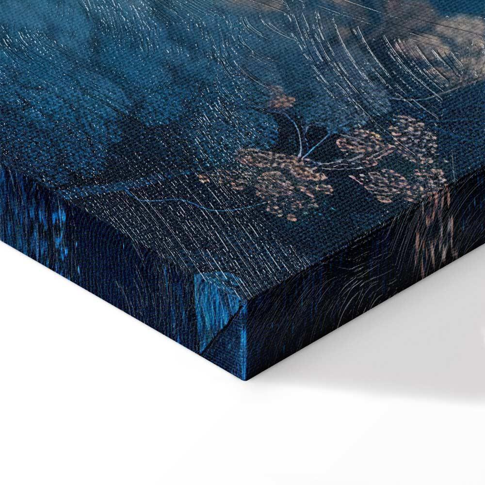 Leinwandbild - Landscape with Trees in Illustrative Style Fairy-Tale Blue Forest