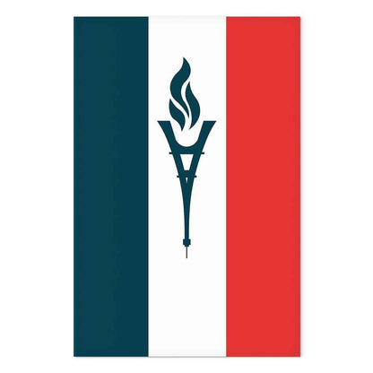 Leinwandbild - Torch Against the Backdrop of the French Flag