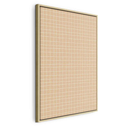 Leinwandbild - Waving Lines - Creamy Grid on a Noisy Pastel Background