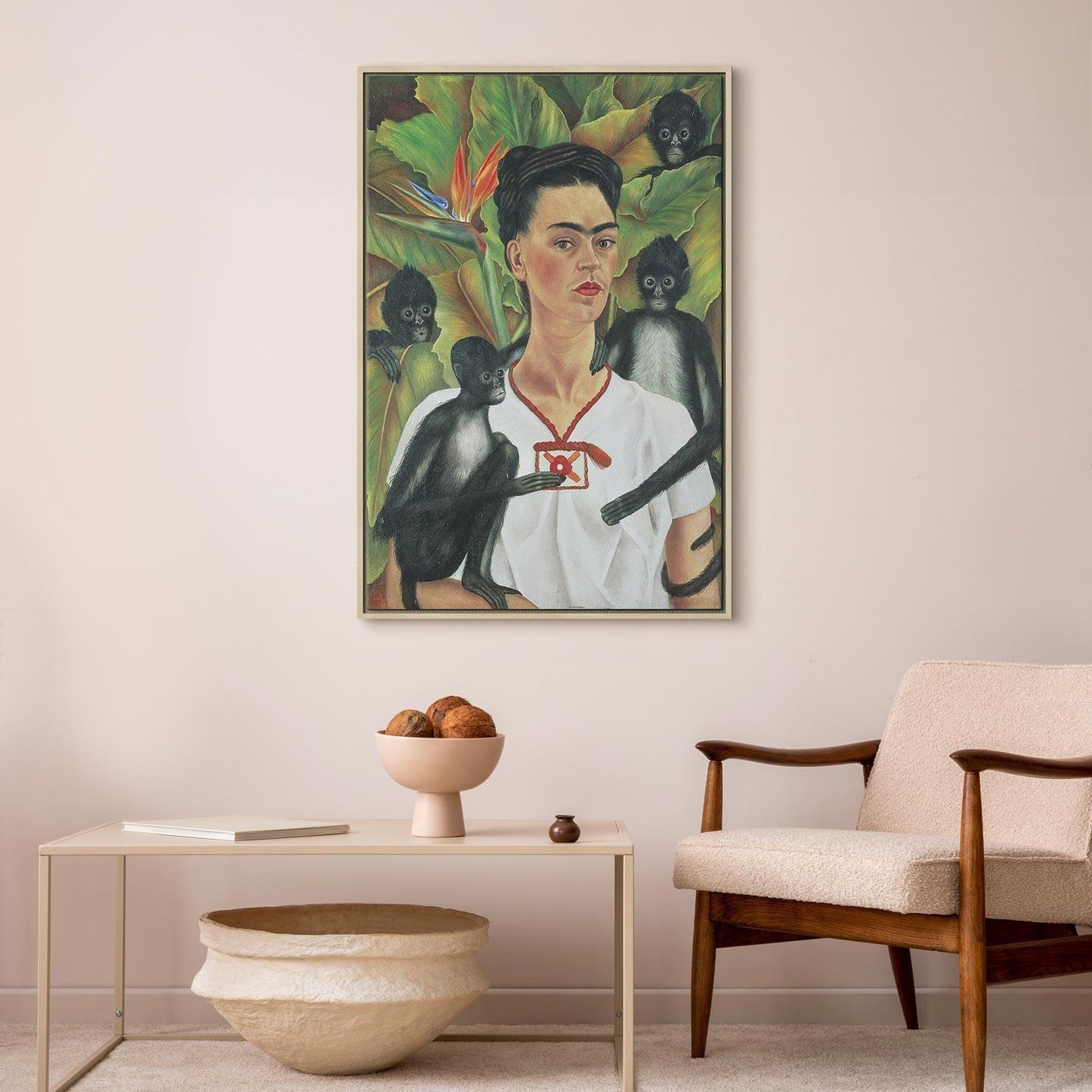 Leinwandbild - Frida Kahlo – Self-Portrait with Monkeys