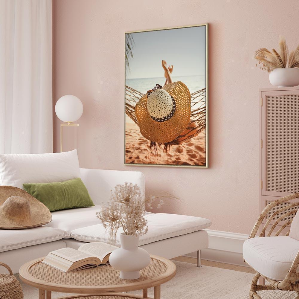 Leinwandbild - Hammock on the Beach (1 Part) Vertical