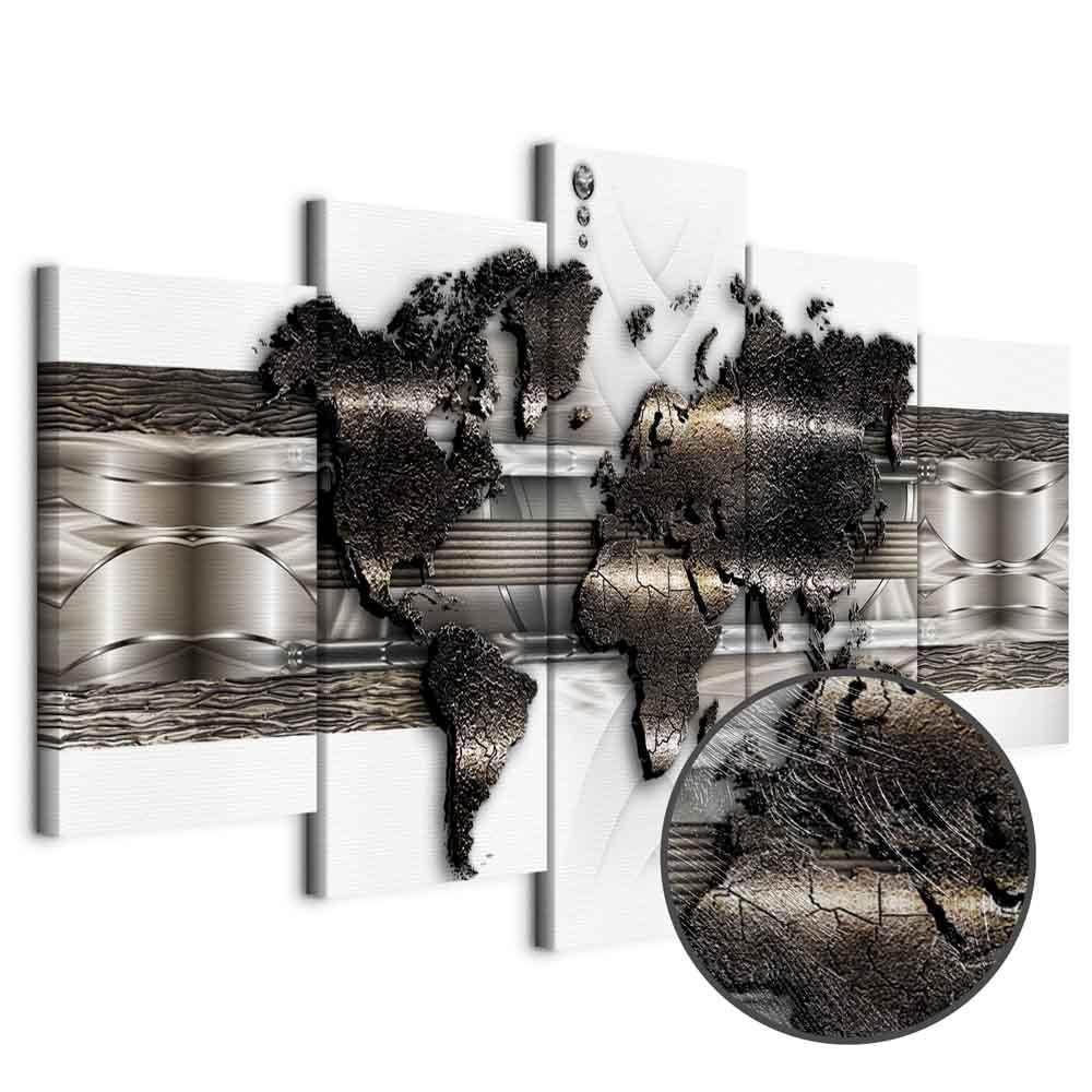 Leinwandbild - Metal World Map II