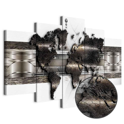 Leinwandbild - Metal World Map II