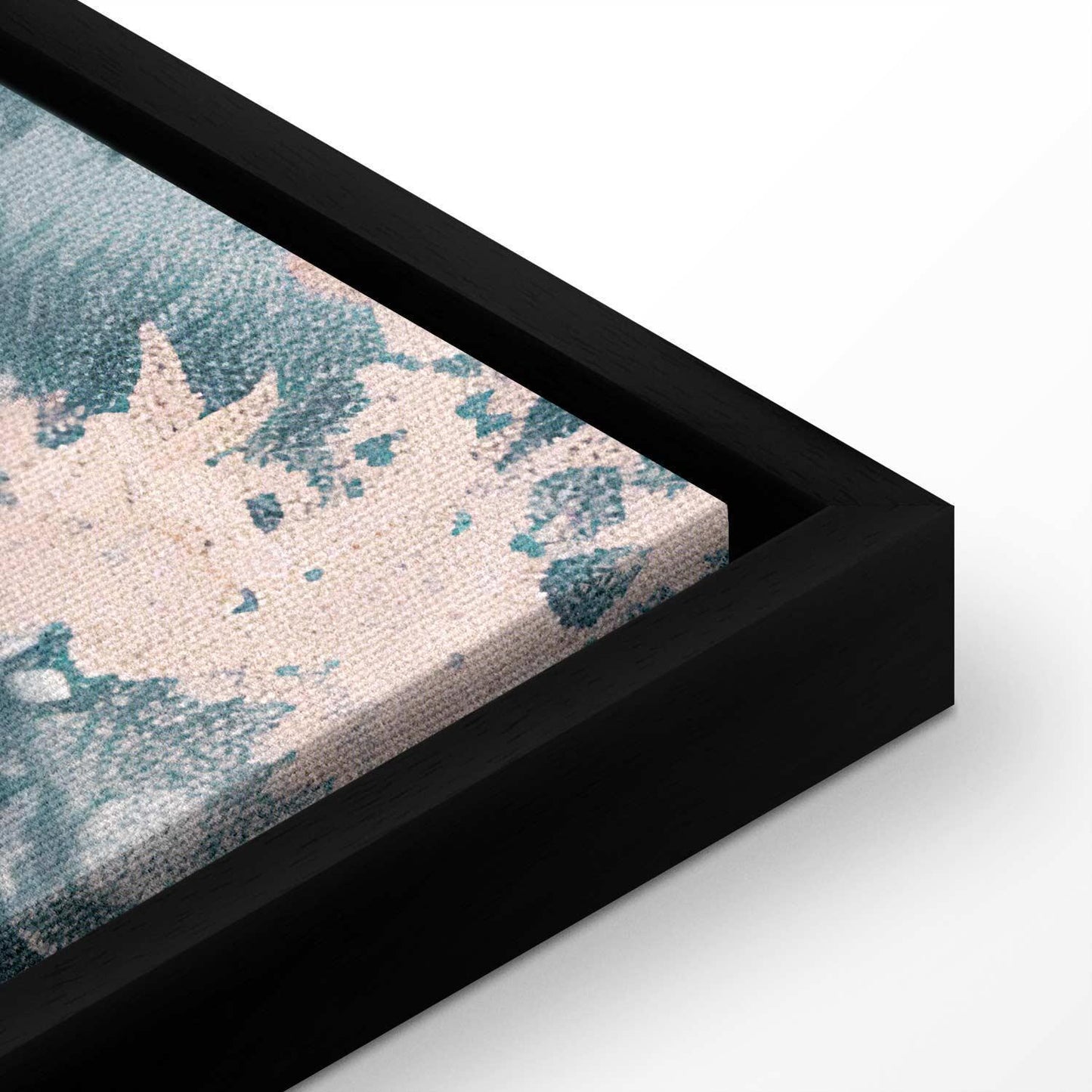 Leinwandbild - Mountainous Coast with Trees and Rocks in Light Pastel Blues