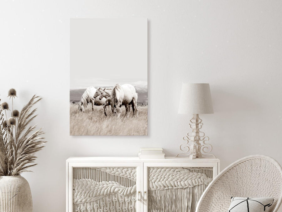 Leinwandbild - White Horses (1 Part) Vertical Artgeist