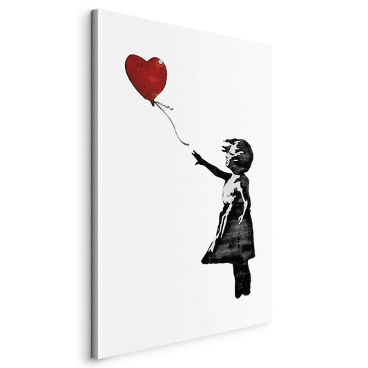 Leinwandbild - Banksy: Girl with Balloon (1 Part) Vertical Artgeist