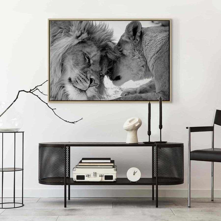 Leinwandbild - Lion's Love Artgeist