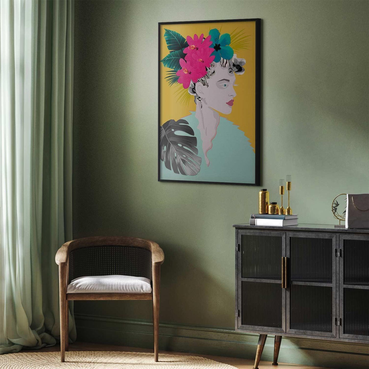 Poster - Flowers in the Hair Artgeist