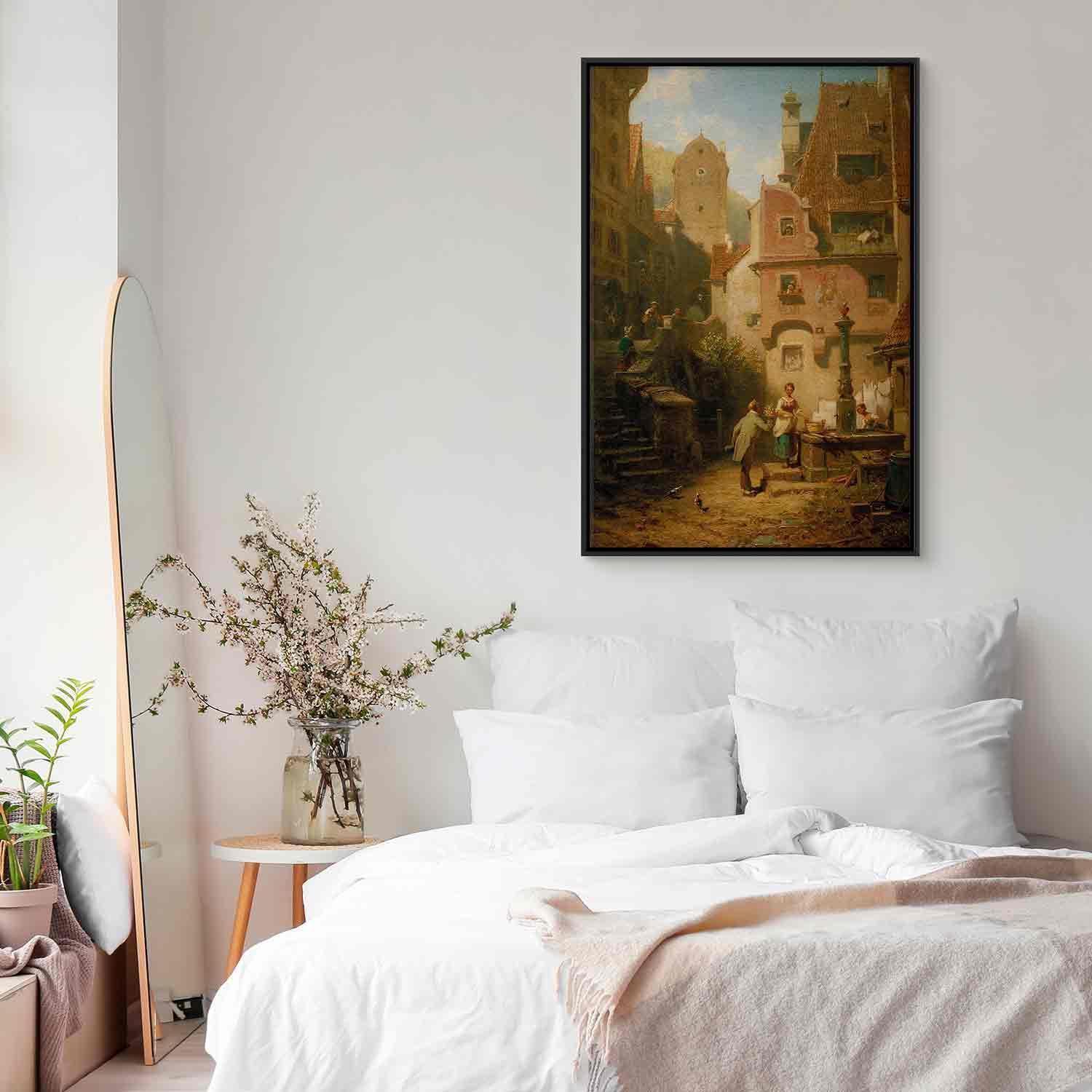 Leinwandbild - Well-Wisher Presenting Flowers (Carl Spitzweg) Artgeist