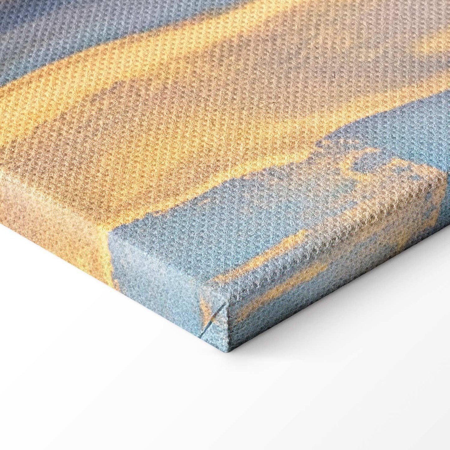 Leinwandbild - Pink and blue marble - abstract watercolour with gold accents