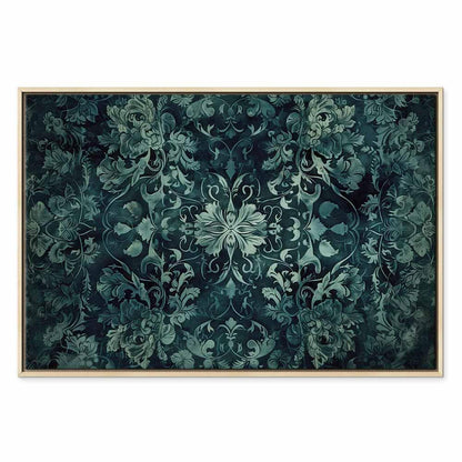 Leinwandbild - Oriental Pattern Carpet: Emerald Ornaments and Worn Patterns
