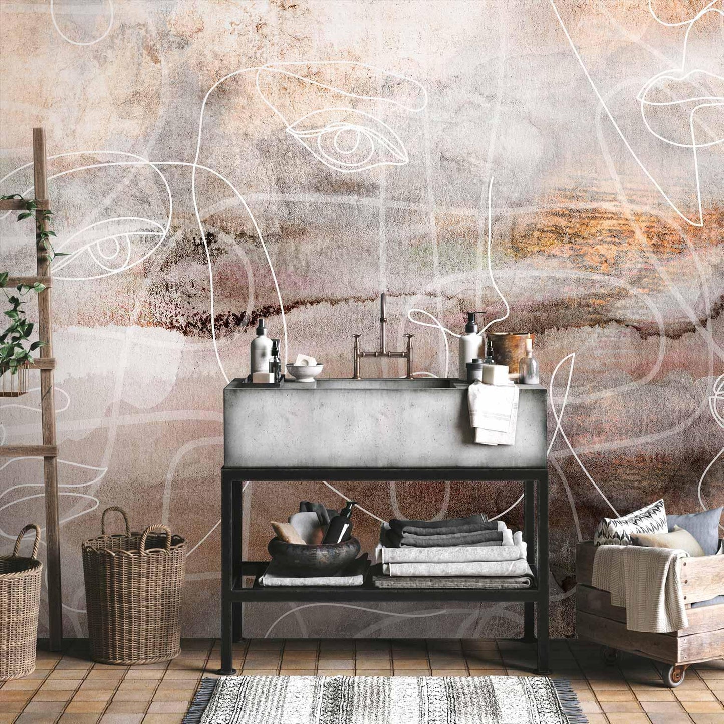 Fototapete - Penetrating Faces