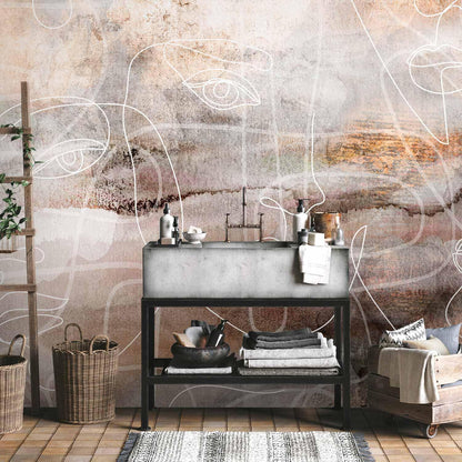 Fototapete - Penetrating Faces