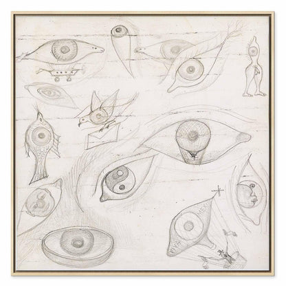 Leinwandbild - Frida Kahlo – Drawing of Eyes