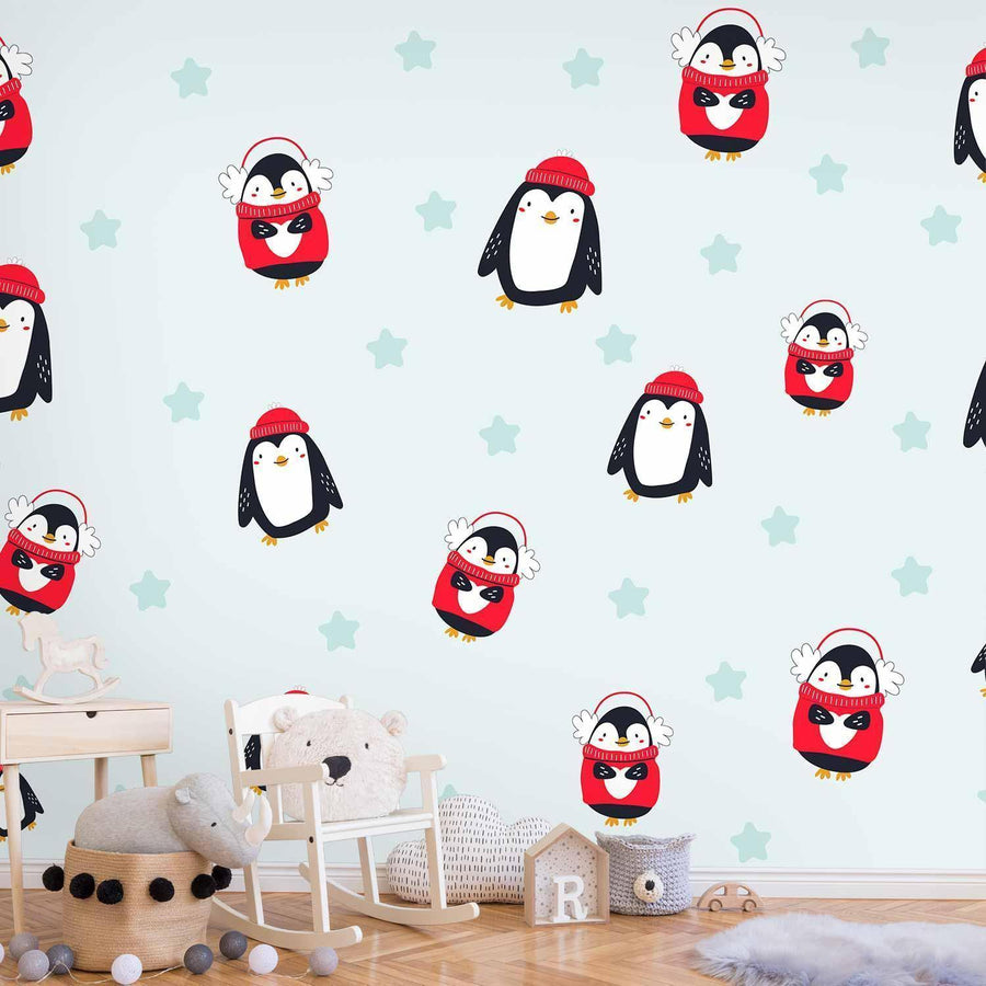 Fototapete - Brawling Penguins Artgeist