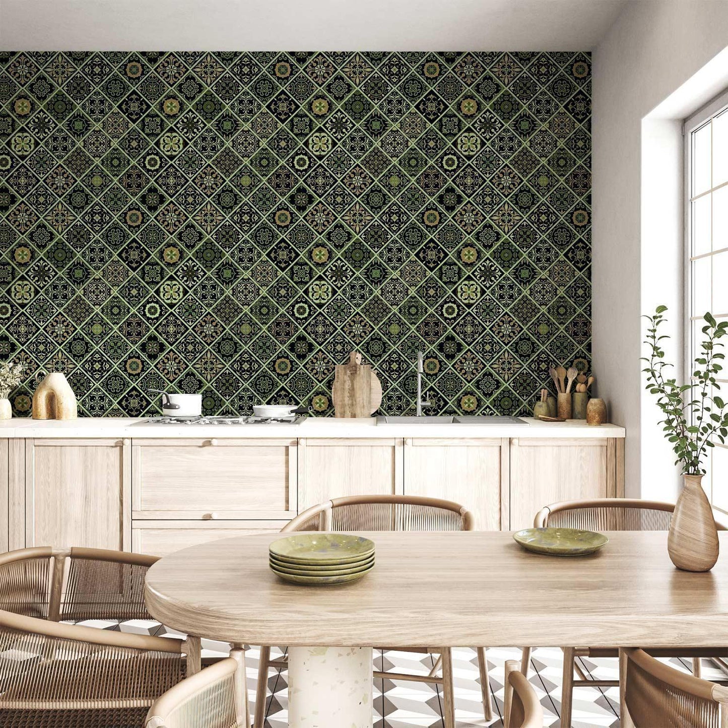 Tapete - Olive Mosaic