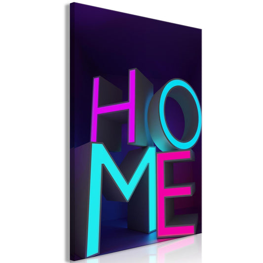 Leinwandbild - Home Neon (1 Part) Vertical Artgeist