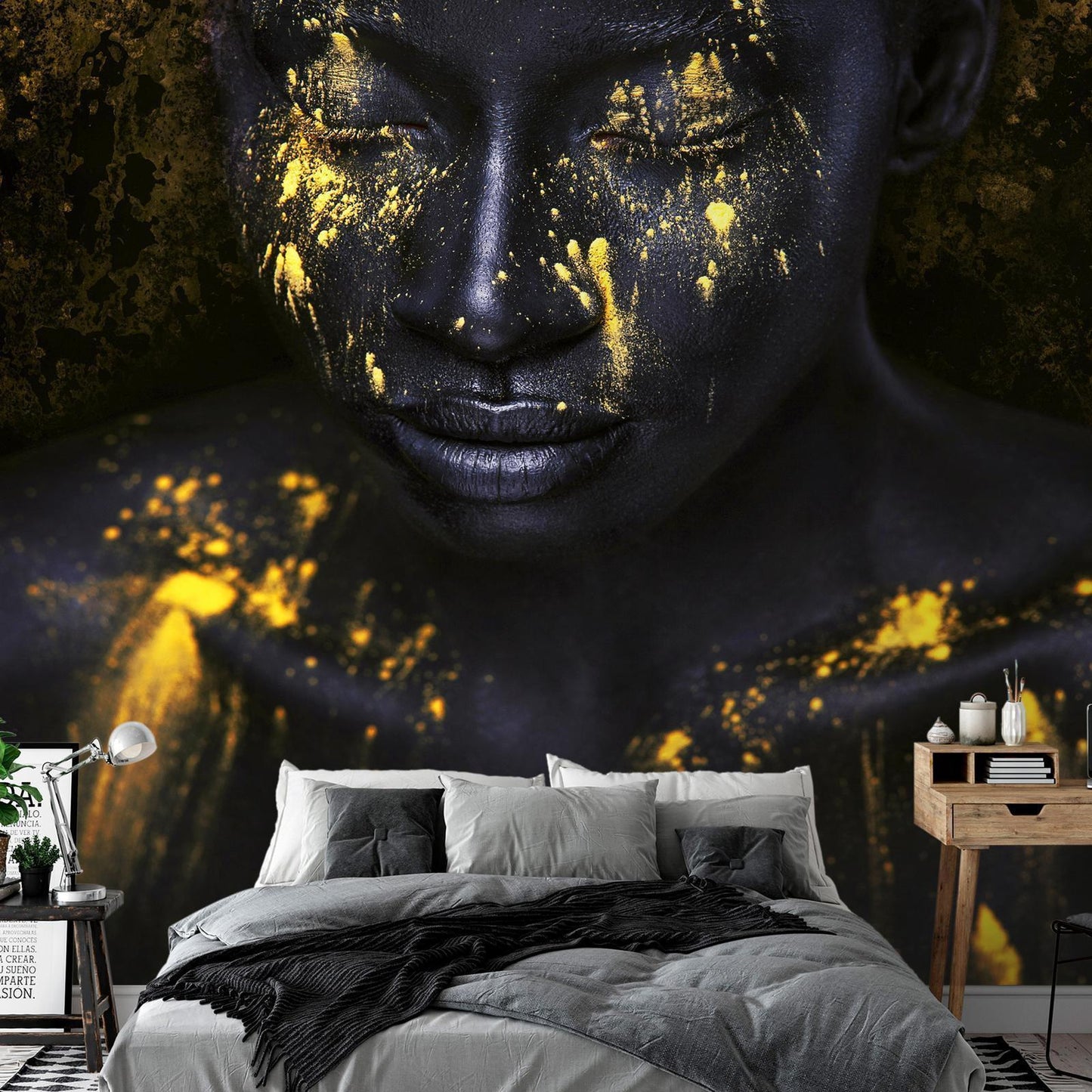 Fototapete mit gold-grauem Farbverlauf