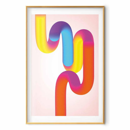 Poster - Rainbow Tubes - abstract illustration with colorful gradients
