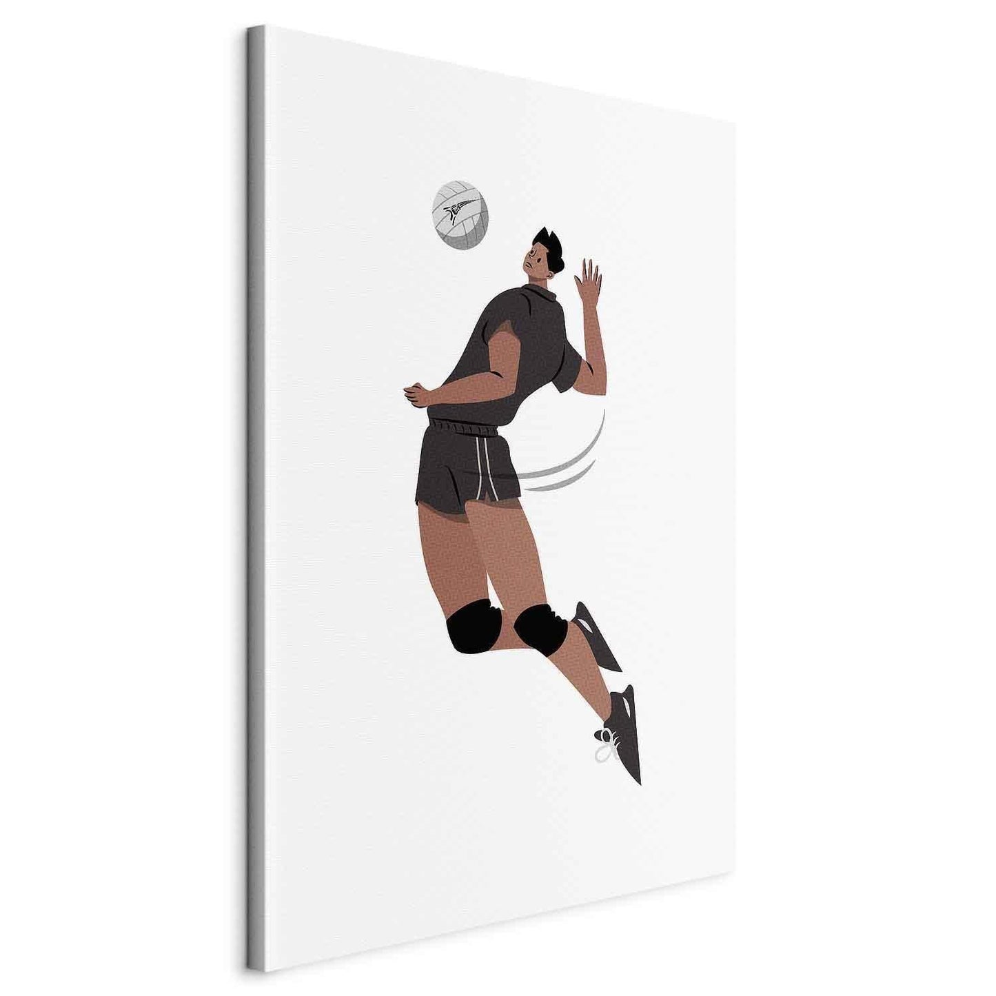 Leinwandbild - Volleyball Player on a White Background - Illustration Artgeist