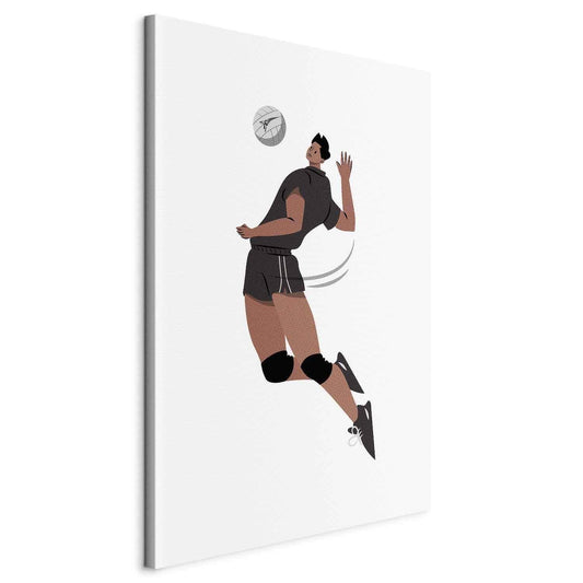 Leinwandbild - Volleyball Player on a White Background - Illustration Artgeist