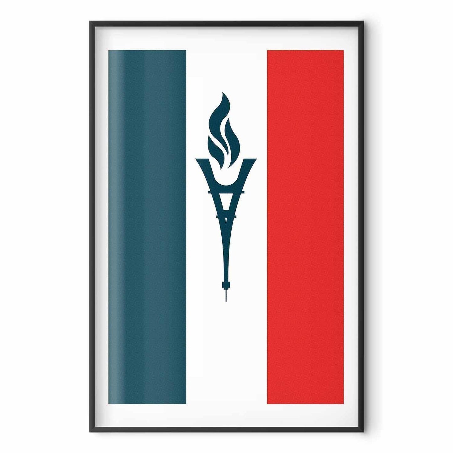 Poster - French Flag with a Torch