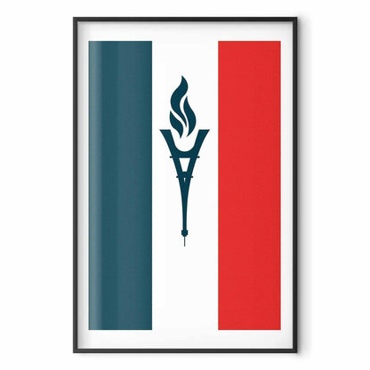 Poster - French Flag with a Torch