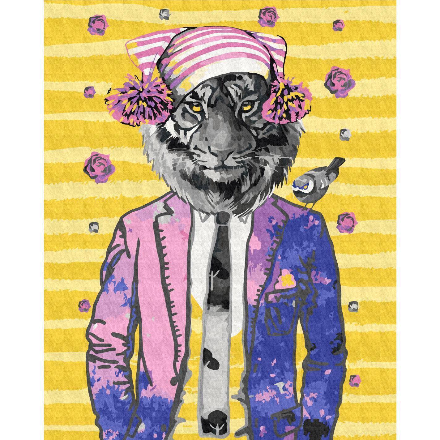 Malen nach Zahlen - Tiger in Hat