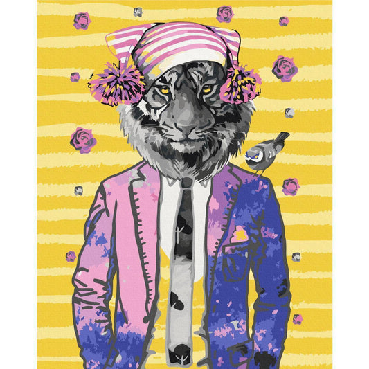 Malen nach Zahlen - Tiger in Hat